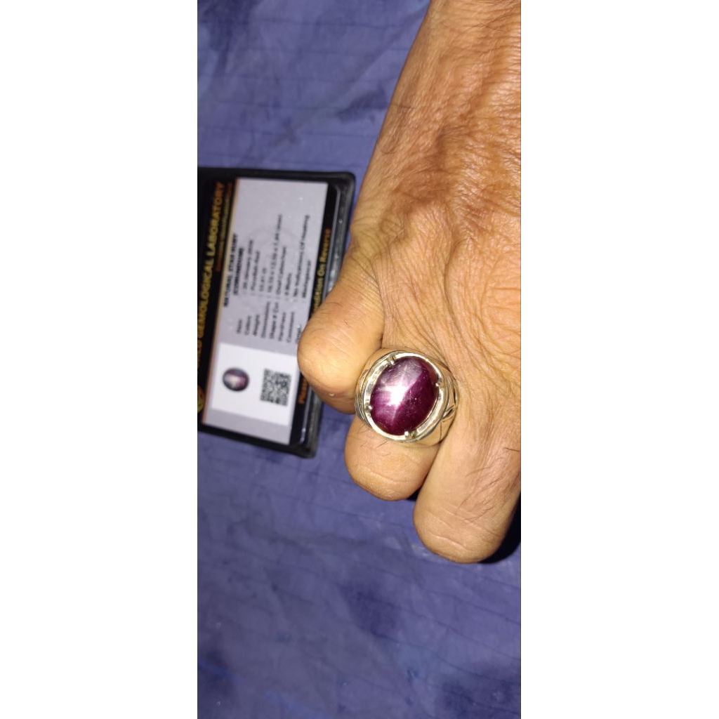 Ruby star no Haeatead ring perak Handmade sdh lab memo
