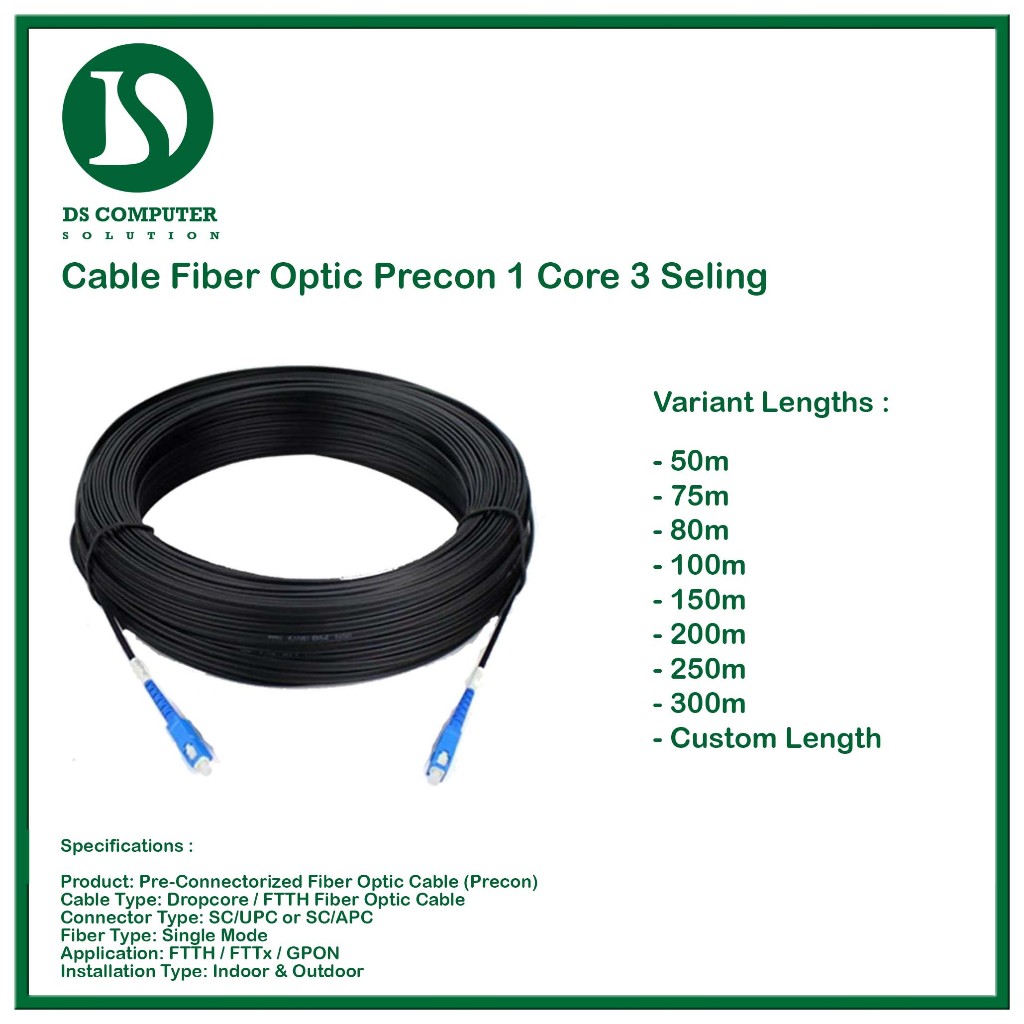 Cable Fiber Optic Precon 1 Core 3 Seling