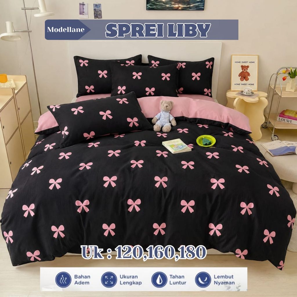 modellane || SPREI AESTETIC UKURAN 180 160 120|SPREI HOMEMADE KARAKTER MURAH |SPREI SET KATUN ANTI G