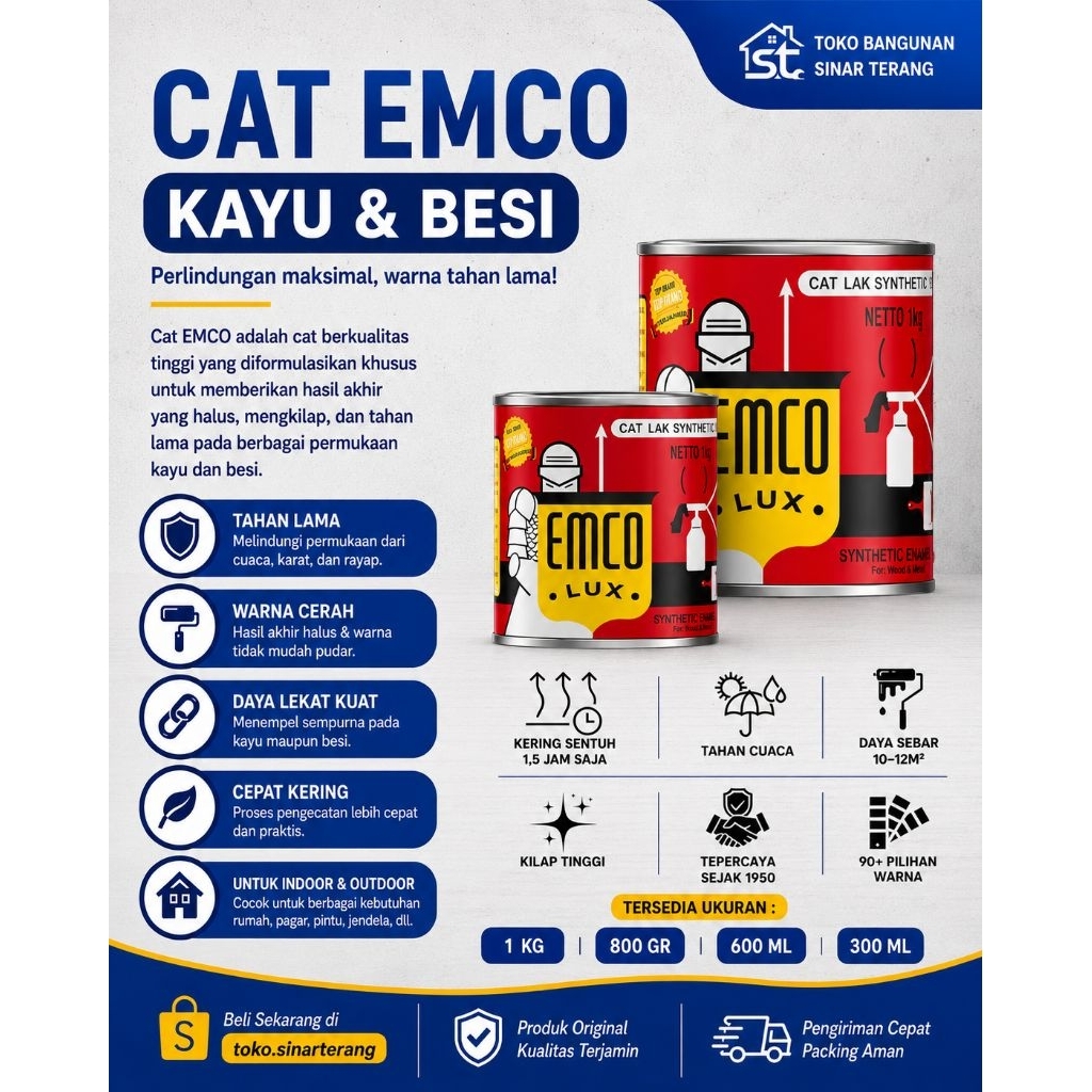 CAT EMCO KAYU & BESI 1KG