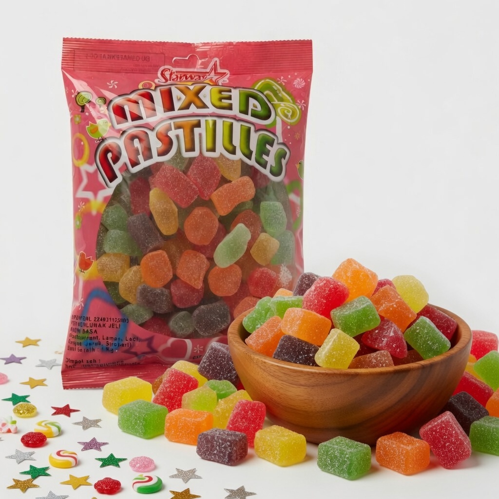 Permen Jelly Waisun Fruit Pastilles 1kg Mix Fruit Jelly Candy Manis Segar Favorit