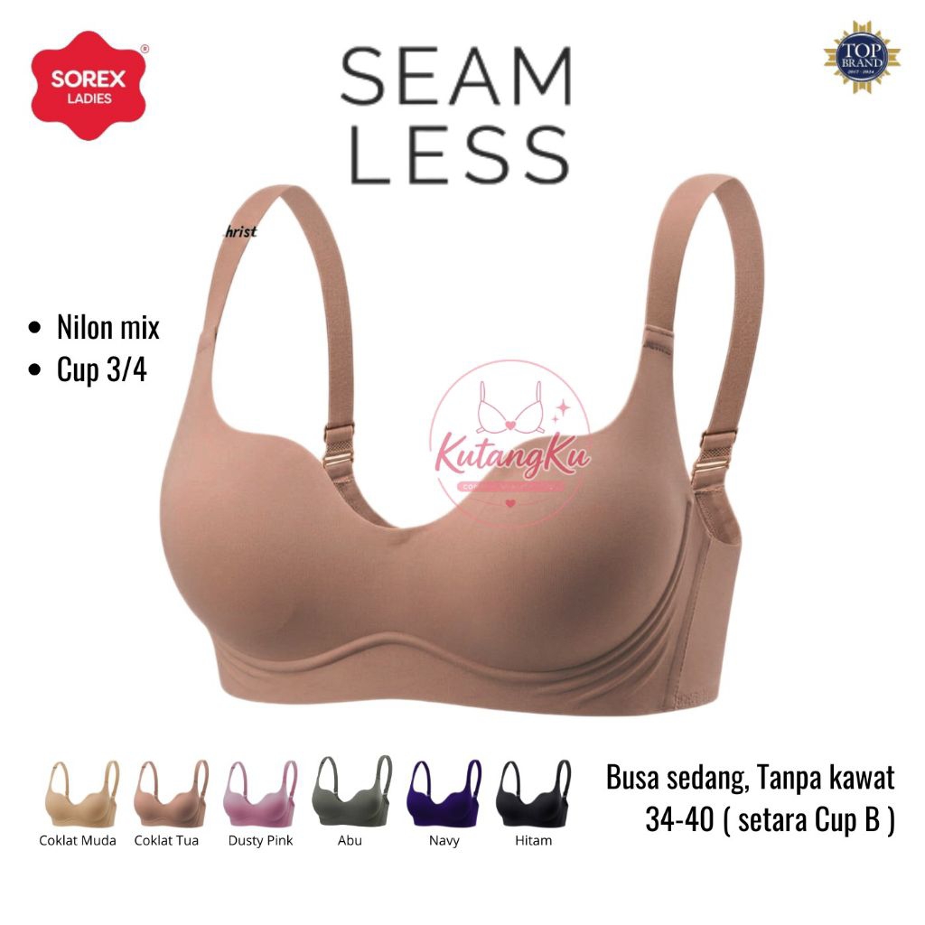 Sorex Bra Sorex Seamless Tanpa Kawat - BH Sorex Seamless Anti Nyeplak Lembut & Elastis
