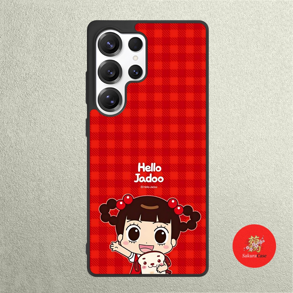 Case Samsung S26 S25 S24 S23 S22 S21 S20 S10 S9 Ultra Plus Fe Edge Rubber Softcase Hello Jadoo Red F