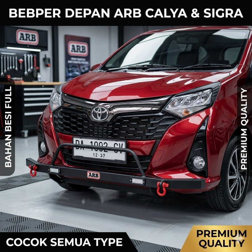 TANDUK DEPAN MINI ARB MOBIL CALYA SIGRA LAMPU LED FULL BESI