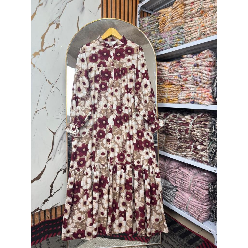 HIFA DRESS SULTAN PREMIUM GAMIS RAYON  DASTER ADEM BUSUI DRES MOTIF VIRAL KEKINIAN LD120
