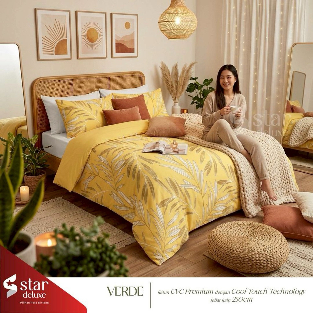 BEDCOVER SET SPREI KATUN LOKAL PREMIUM TERBARU MOTIF VERDE