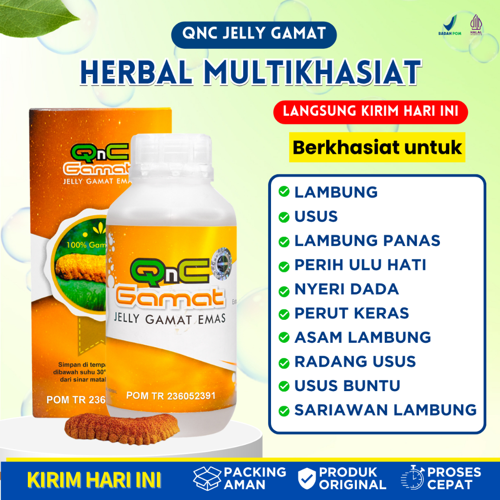 QnC Jelly Gamat 100% Original Obat Asam Lambung dan Radang Usus Besar Sariawan Lambung Luka Panas Pe