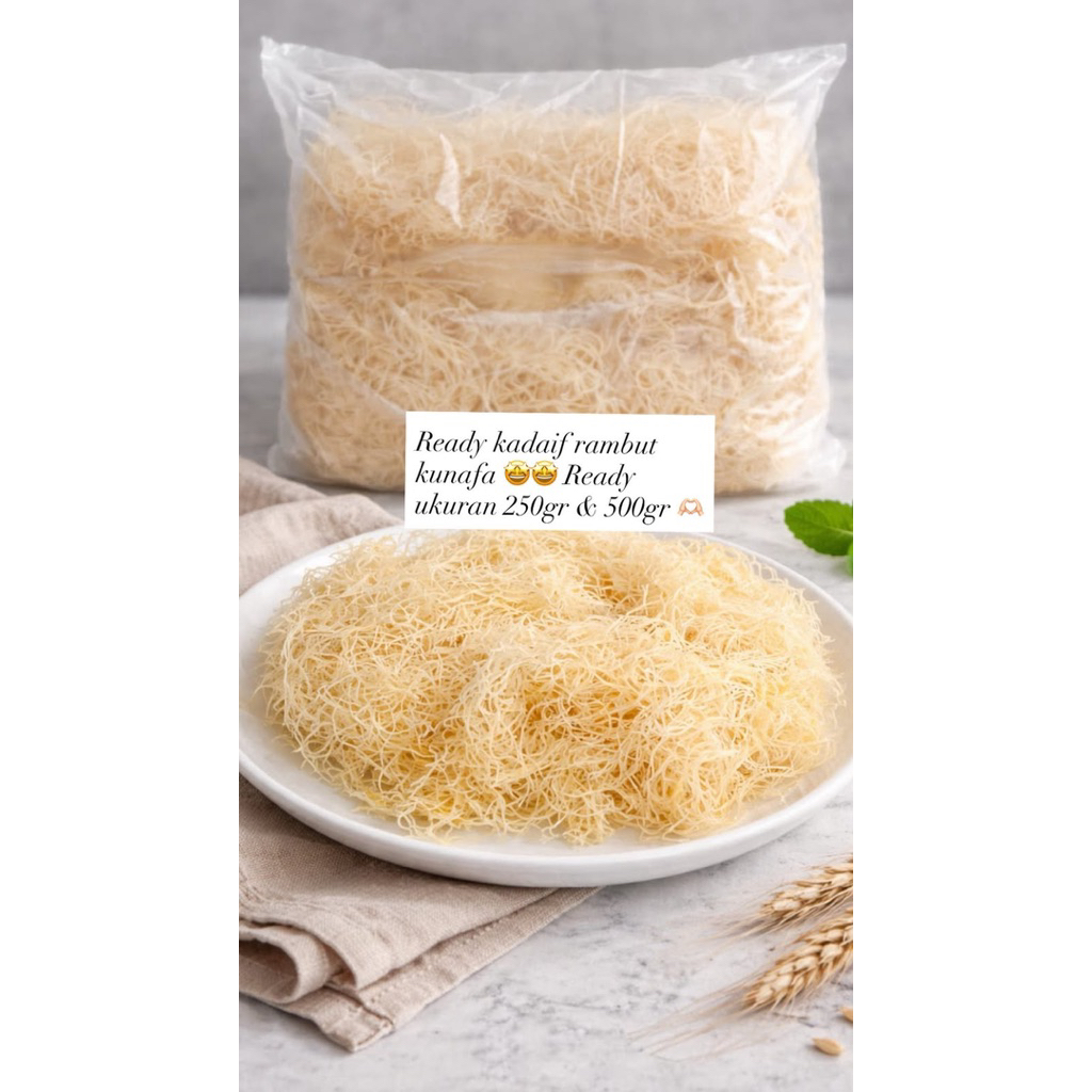Adonan Kunafa Kataifi 250 Gram untuk Dessert Arab dan Baklava