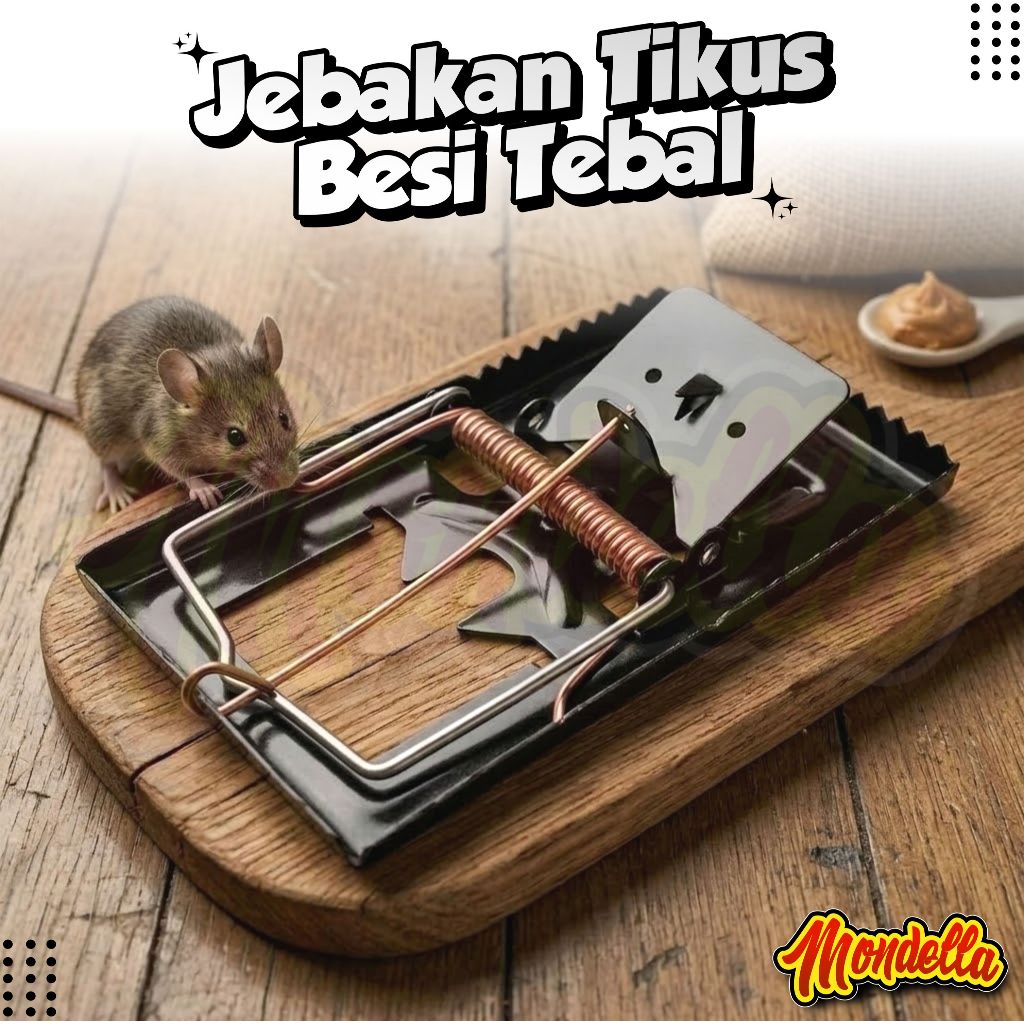 Jebakan Tikus Besi Tebal Super Kuat Perangkap Tikus Jepret Besar Ampuh Anti Lepas MONDELLA