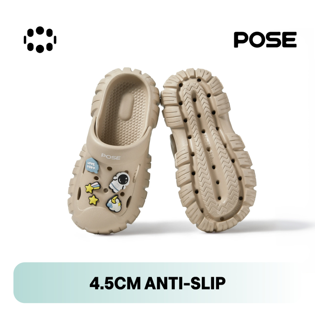 [Livestream]POSE Pioneer Clogs sandal Anti-selip Nyaman Bernapas menambah tinggi badan Sol tebal dal