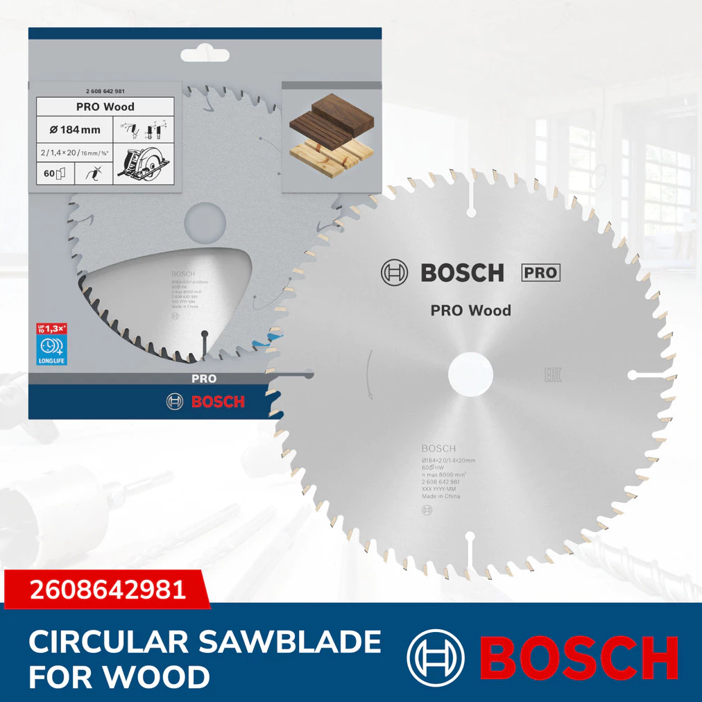 Mata Circle Gergaji Serkel Pisau Potong Kayu TCT 7 X 24T 40T 60T - BOSCH PRO Wood Circular Saw Blade