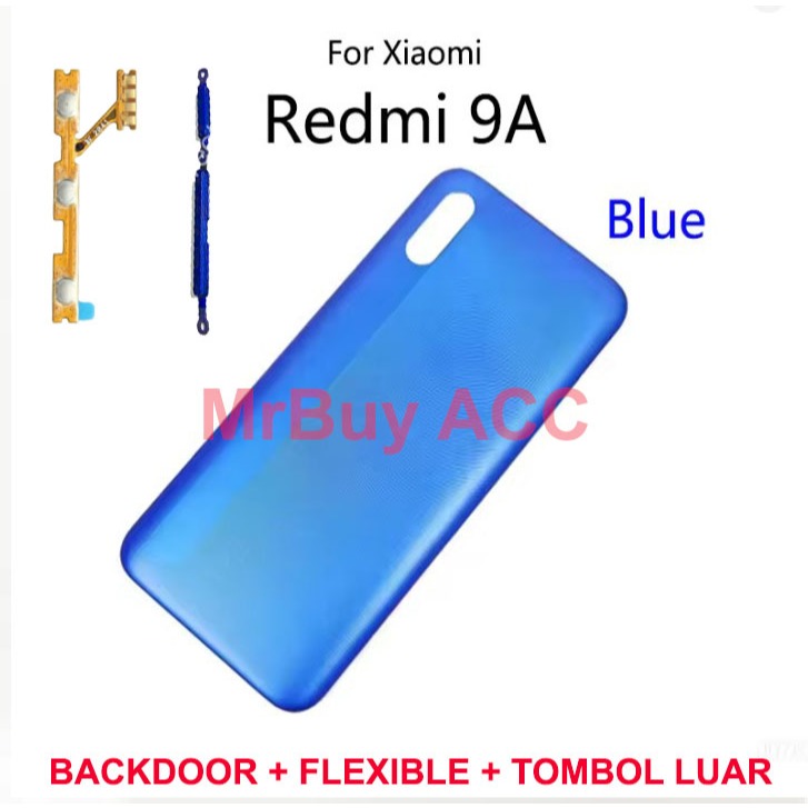 Backdoor Xiaomi Redmi 9A Fullset Flexible On Off Tombol Back Casing Housing