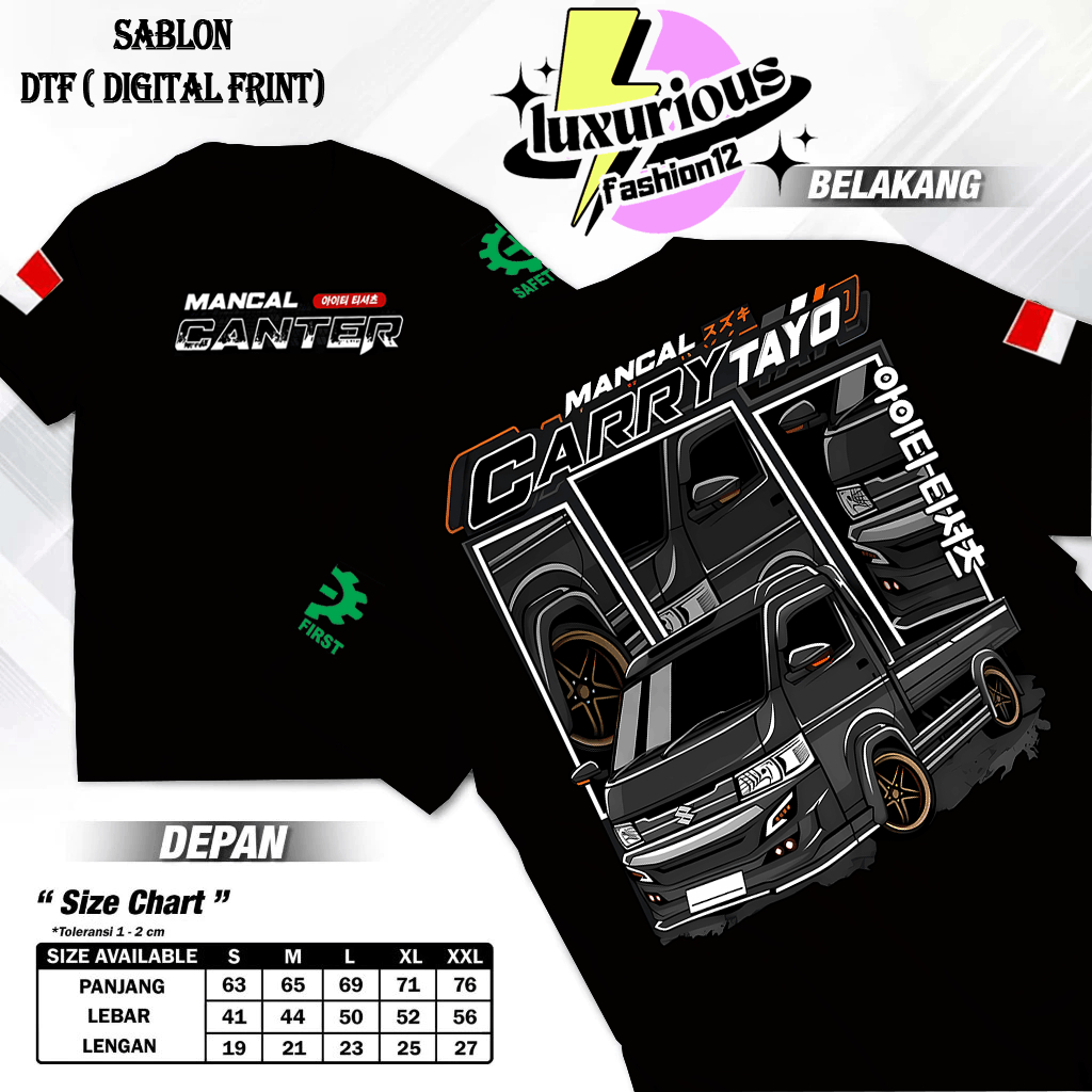luxuriousfashion12 Kaos Baju Driver Muda Mancal Carry Tayo Pick Up Distro Terbaru Katun Combed Terba