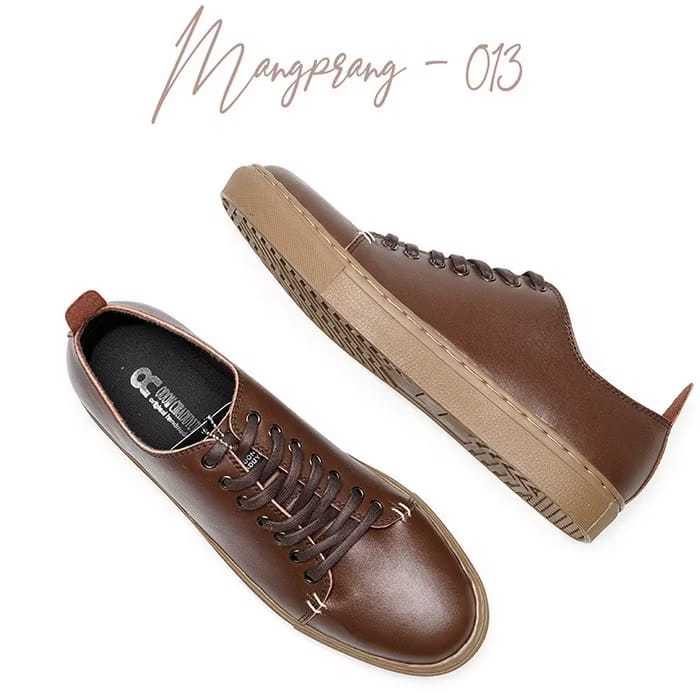 Sepatu Sneaker Pria Kulit Asli Odon Cibaduyut Pantofel Casual Hitam Coklat New Kerja Kekinian