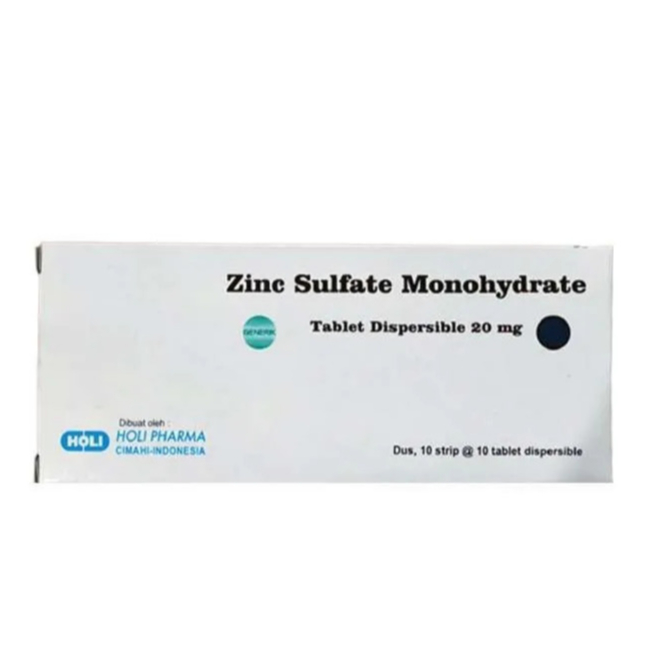 Zinc Sulfate Monohydrate Tablet 20mg Holi - Suplemen Tambahan untuk Diare Anak