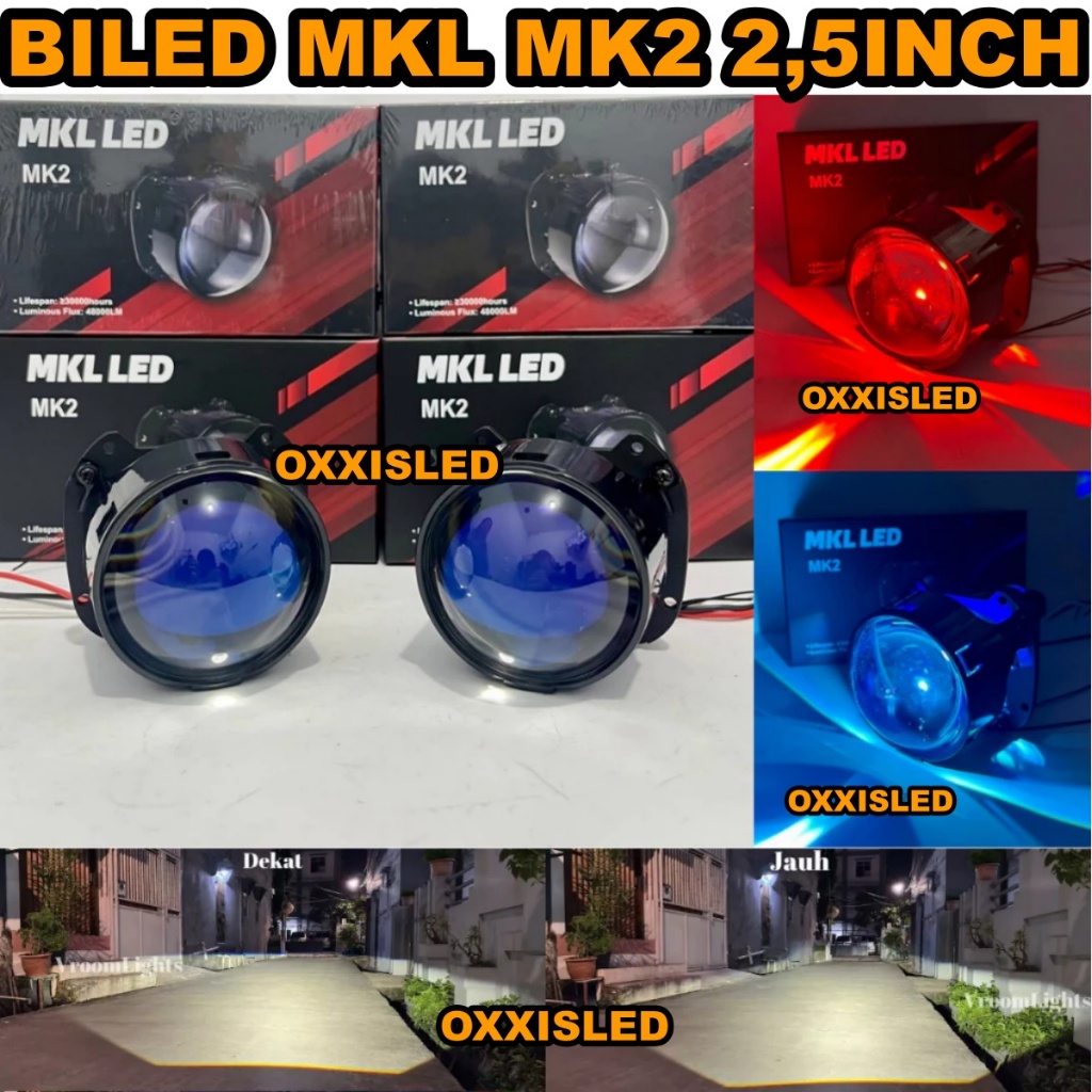 Biled Projector MKL MK2 2,5 Inch Bluelens MKL MK2 Gen 2 Flat Cut Off 60 WATT Original MKL...
