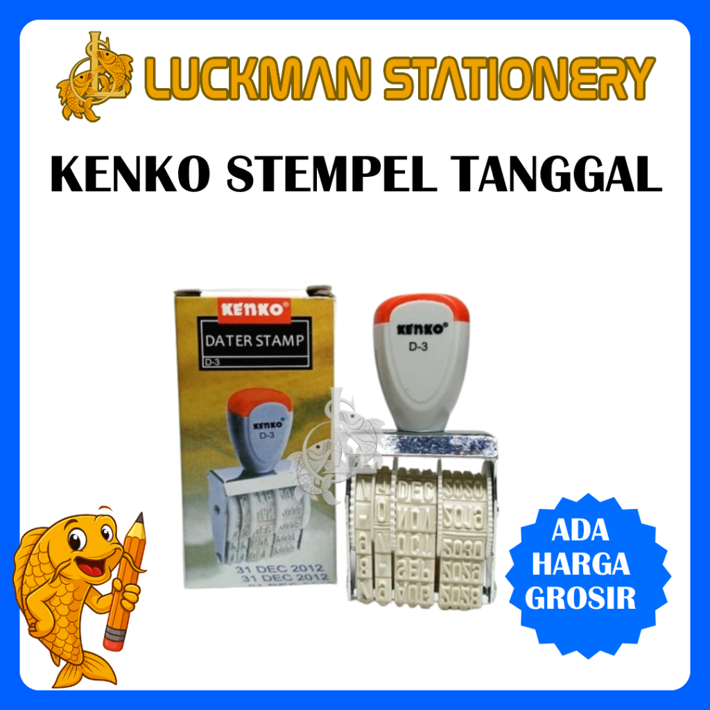 KENKO STEMPEL TANGGAL D3-5MM, DATER STAMP CAP STEMPEL CAP TANGGAL [LUCKMAN STATIONERY]