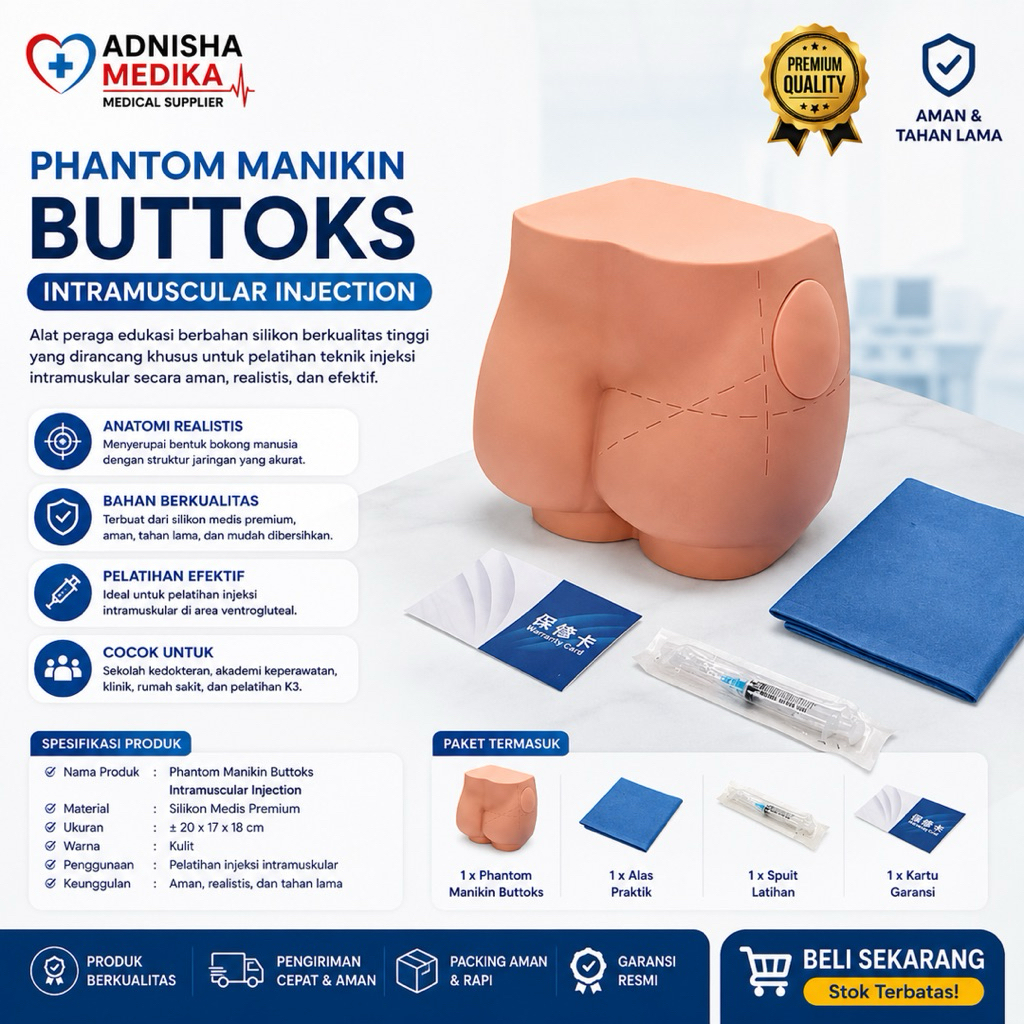 PHANTOM MANIKIN BUTTOCKS / MANEKIN BOKONG SUNTIK / Alat peraga model bokong suntik