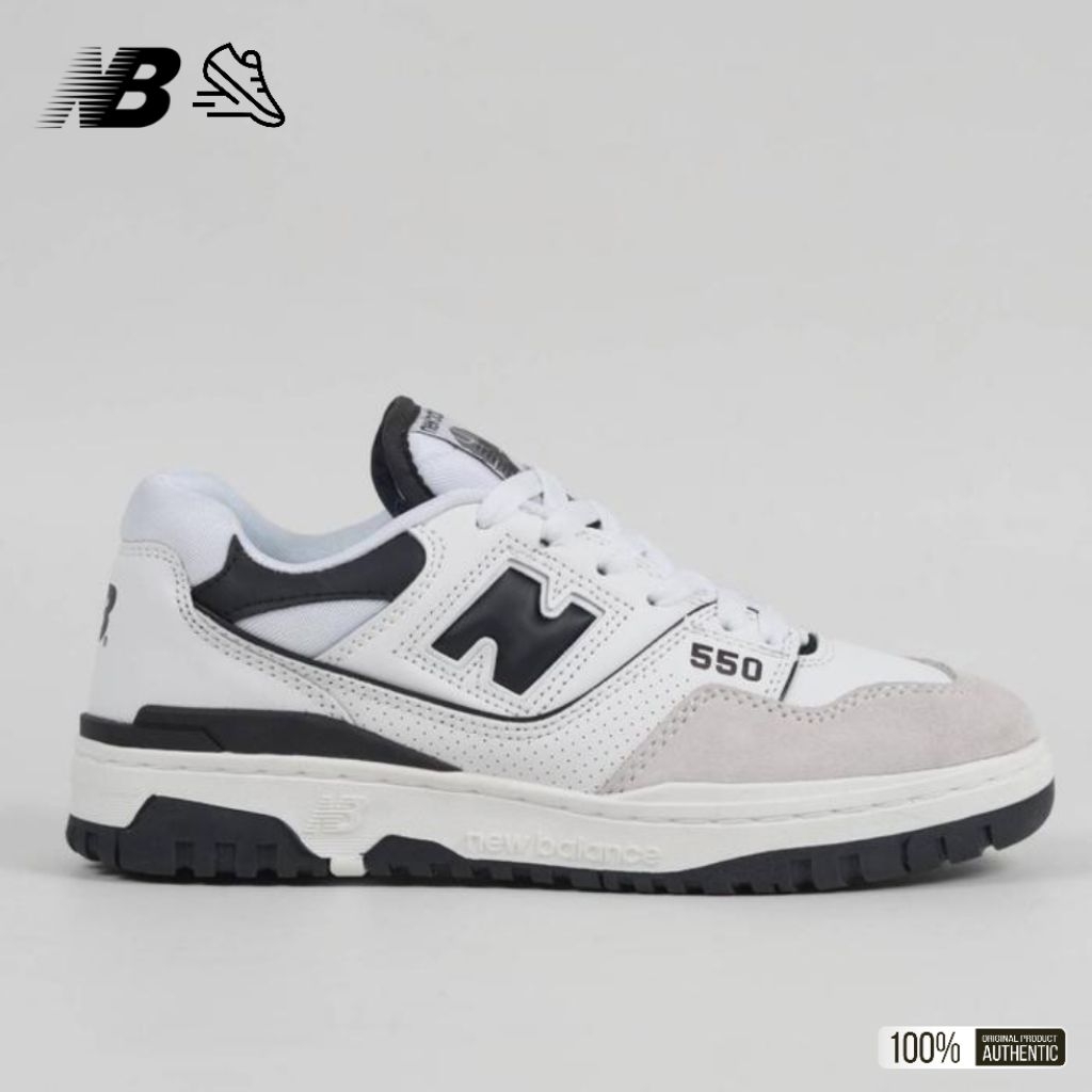 New  Balance 550 White Black Suede Original