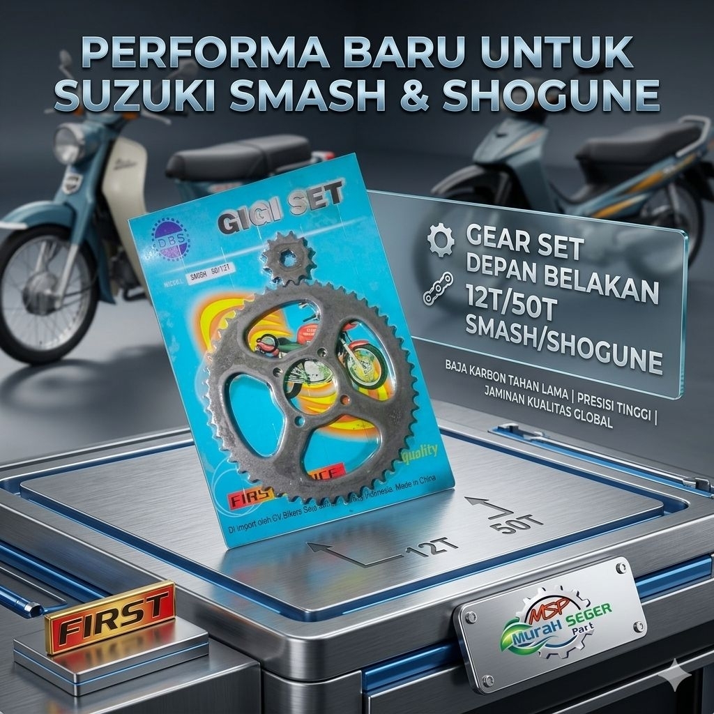 GEAR GIR SET 50T SMASH SHOGUN TORNADO 50T GEAR DEPAN BELAKANG 12T / 50T