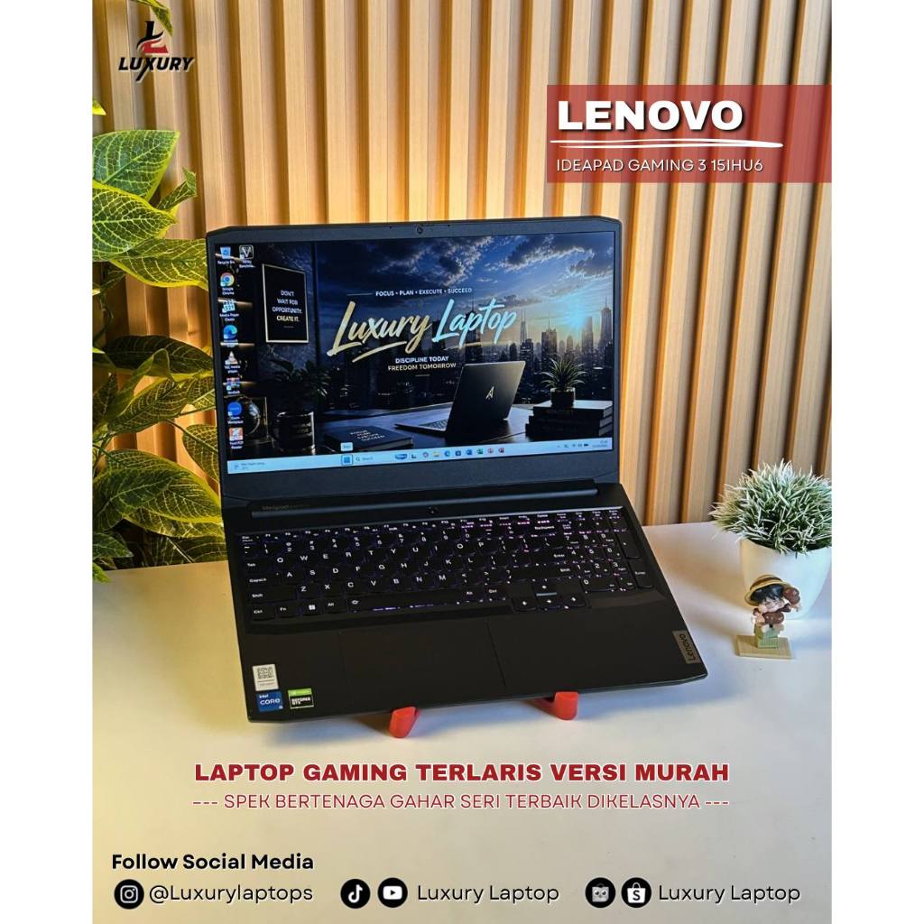 LAPTOP LENOVO IDEAPAD GAMING 3 15IHU6 11TH GEN CORE I5 NVIDIA GTX 1650 RAM 8GB SSD 512GB BACKLIGHT R