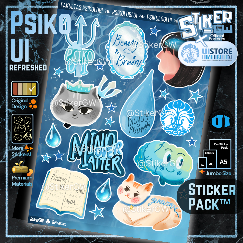 [BERIZIN RESMI] Sticker Pack Psikologi UI - Refreshed | STIKER FAKULTAS PSIKOLOGI UNIVERSITAS INDONE