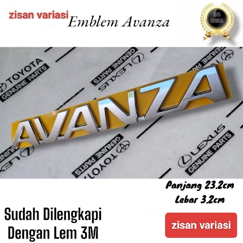 EMBLEM TULISAN AVANZA 2021-2023 ORIGINAL // EMBLEM LOGO TULISAN AVANZA CHROME ORIGINAL // Emblem tul