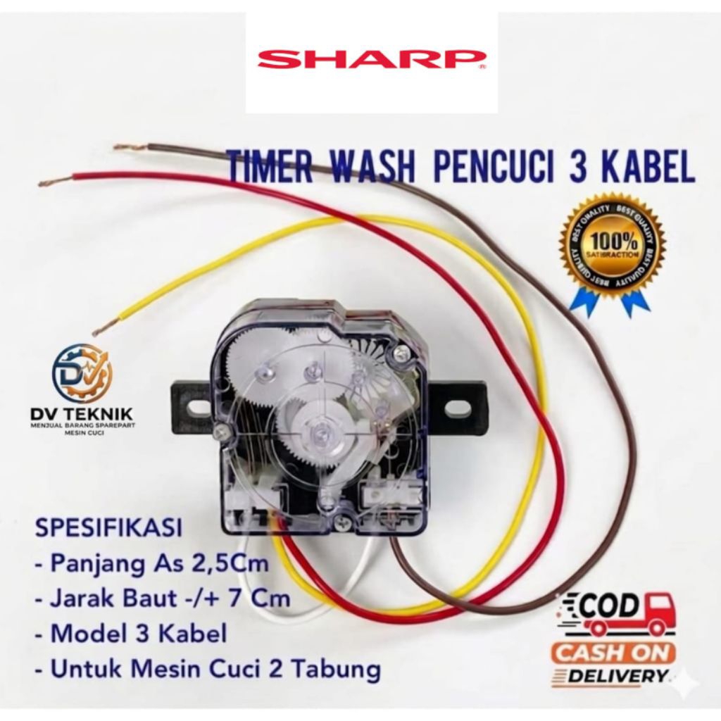 TIMER WASH MESIN CUCI SHARP 2 TABUNG 3 KABEL / TIMER MESIN CUCI SHARP