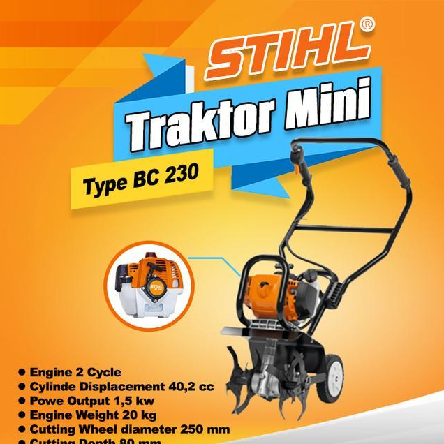 Mesin Traktor Bajak Tanah / Cultivator STIHL BC 230