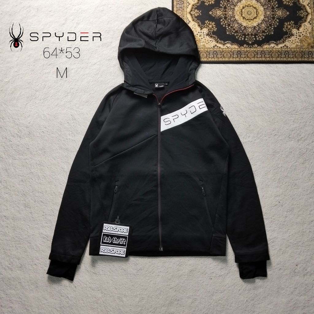 Hoodie Zipper spyder original 100% size M