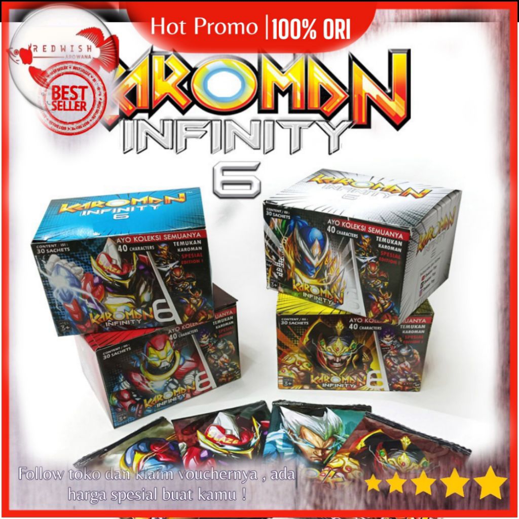 mainan kartu edukatif puzzle 3d viral 1 BOX KAROMAN 6 INVINITY  victory  terbaru termurah limited pr