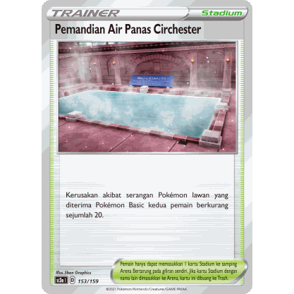 Pemandian Air Panas Circhester 153/159 VMAX Berkilau Set A SC3a - KARTU POKEMON TCG INDONESIA