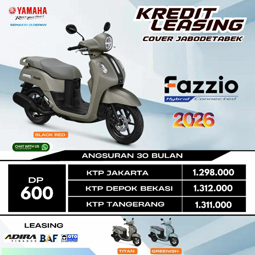 Dp Motor Yamaha Fazzio Lux Kredit Leasing Jakarta Bekasi Depok Tangerang