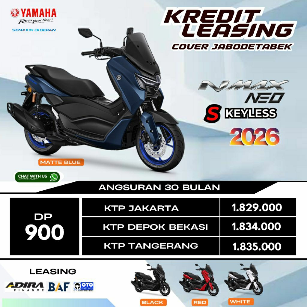 Dp Motor Yamaha NMax Neo S Keyless Kredit Leasing Jakarta Depok Tangerang Bekasi