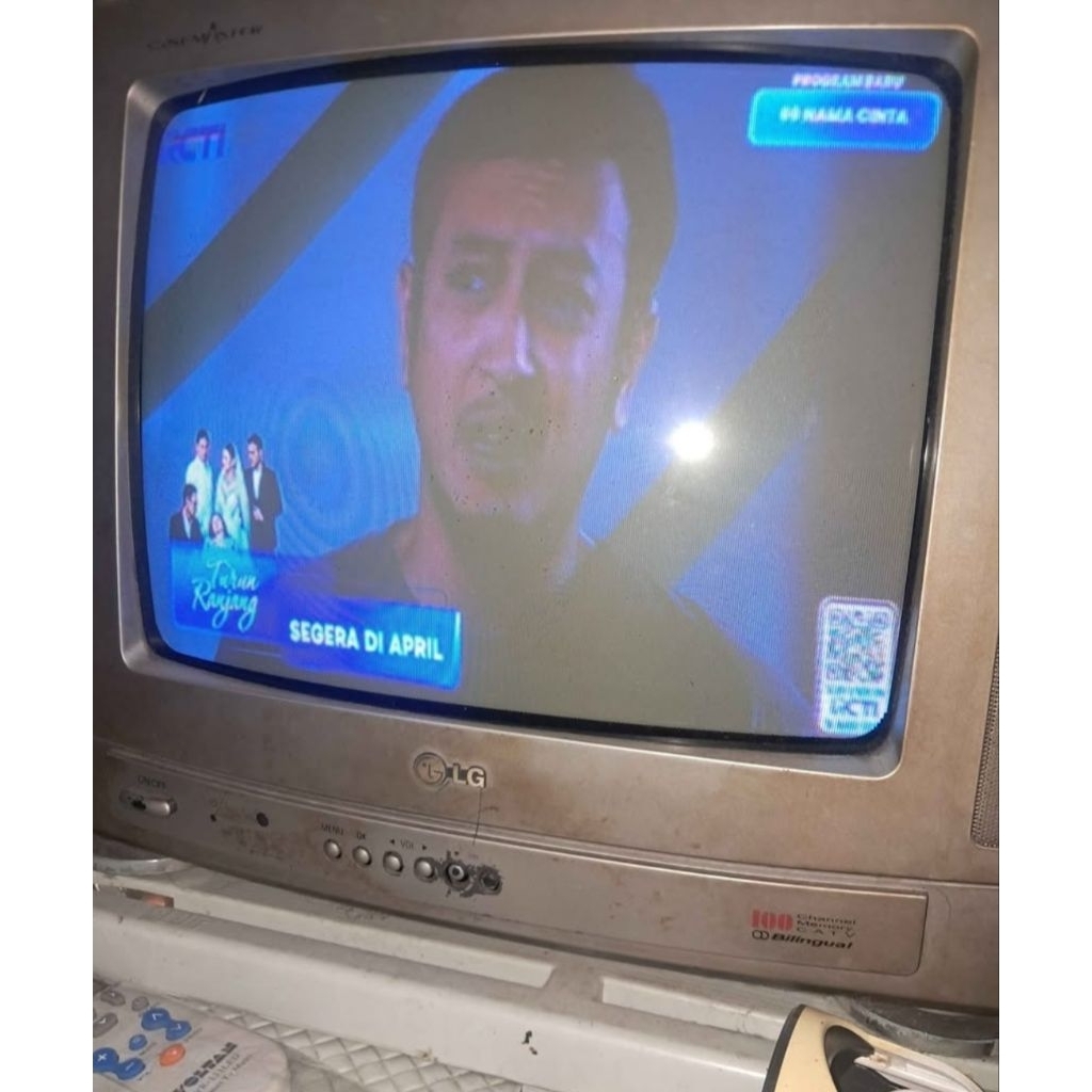 tv tabung 14in LG hidup no remot