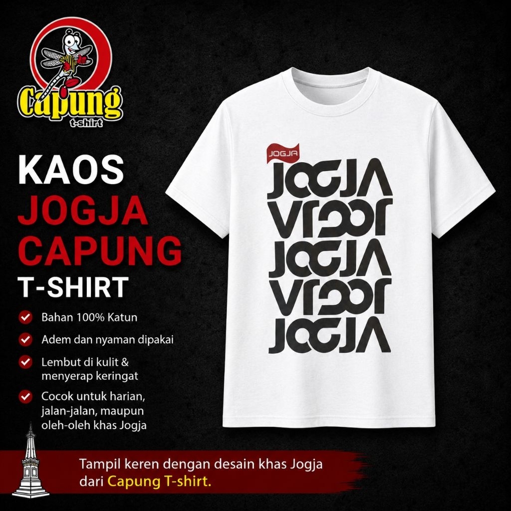 KAOS JOGJA SABLON KAOS OLEH OLEH KHAS JOGJA KAOS JOGJA MOTIF JOGJA BOLAK BALIK