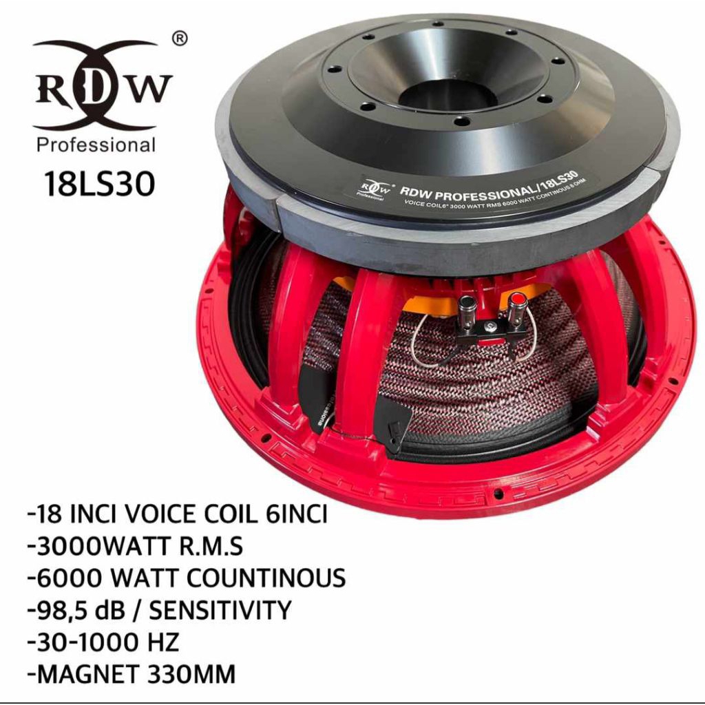 komponen speaker RDW 18ls30ft