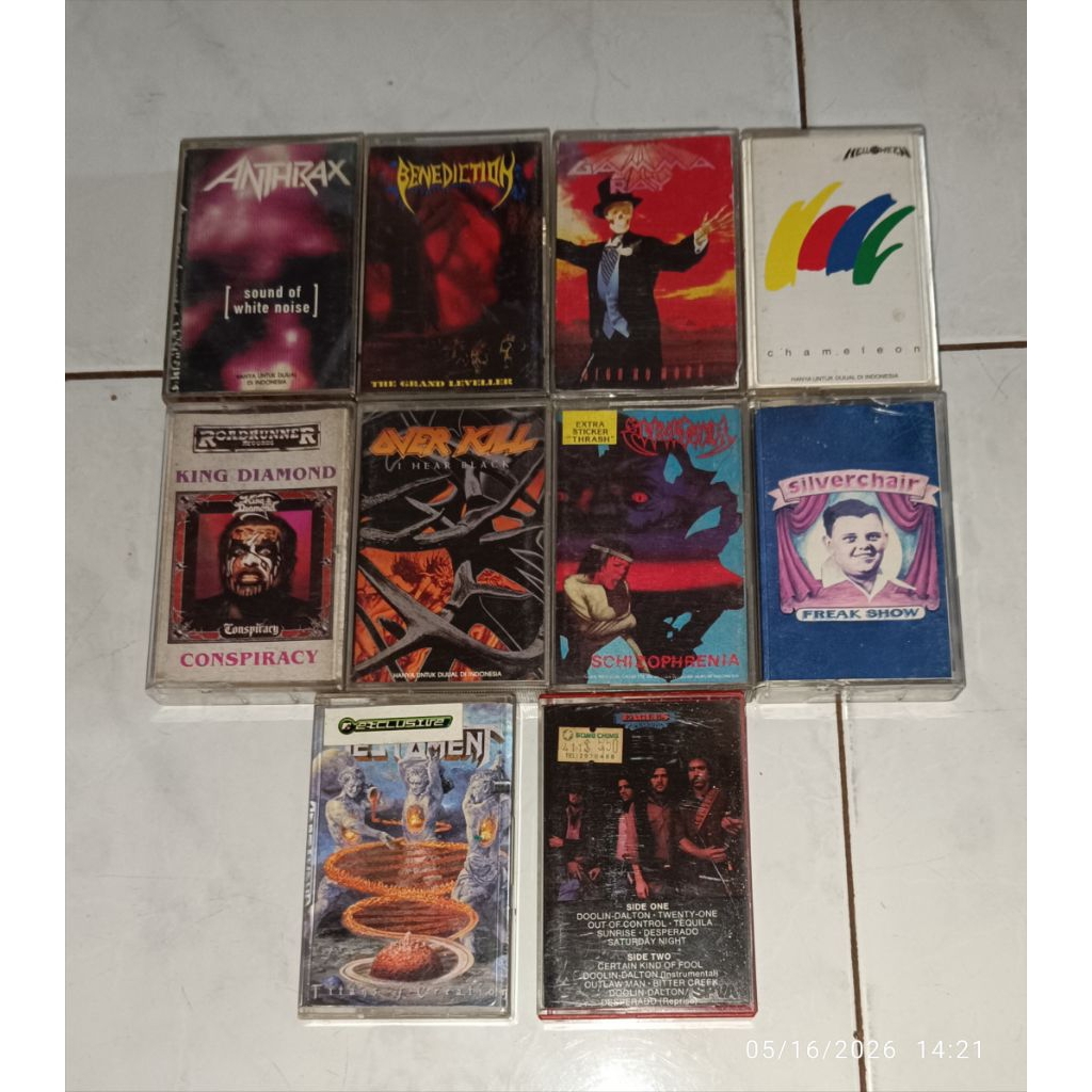 kaset ANTHRAX-Sound Of White Noise / BENEDICTION-The Grand Leveller / GAMMA RAY-Sign No More / HELLO