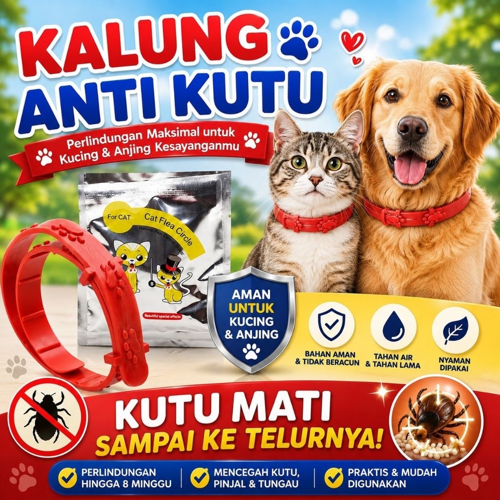 KALUNG ANTI KUTU - Kalung Kucing Kalung Anti Kutu & Nyamuk Kucing Kalung Anti Kutu Anjing IMPORT