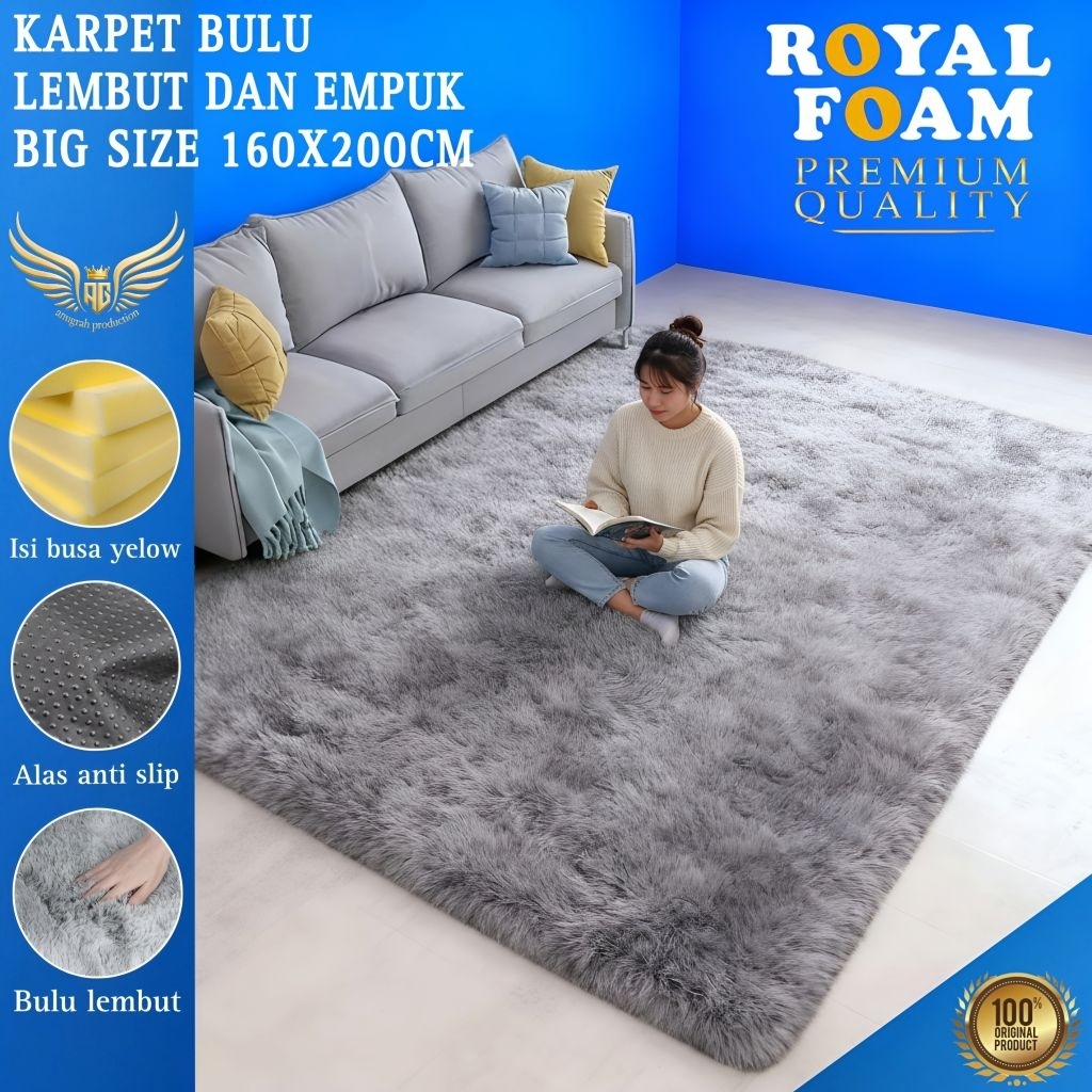 Karpet bulu rasfur uk 200x160x4cm