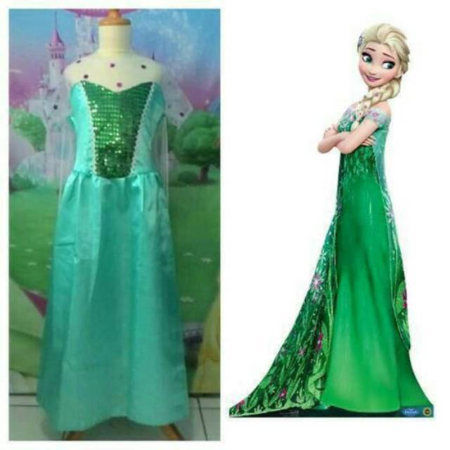 Princess Elsa Fever Standar/Baju Kostum Princess Elsa Fever/Cosplay Princess Disney untuk Anak