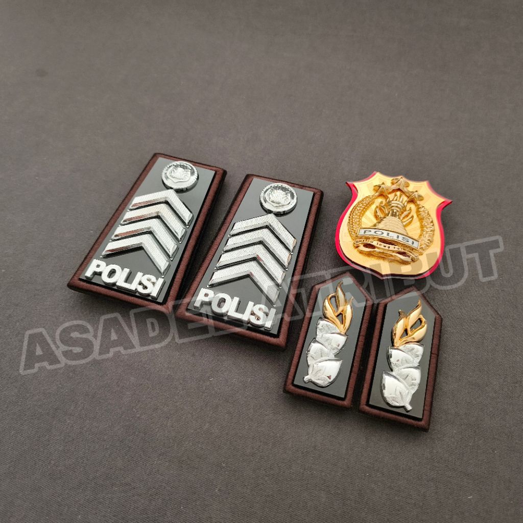 SET KOMPLIT PANGKAT BRIPKA PDH LIS BORDIR / PANGKAT BRIPKA PDH POLRI / PANGKAT BRIPKA PDH LIS BORDIR