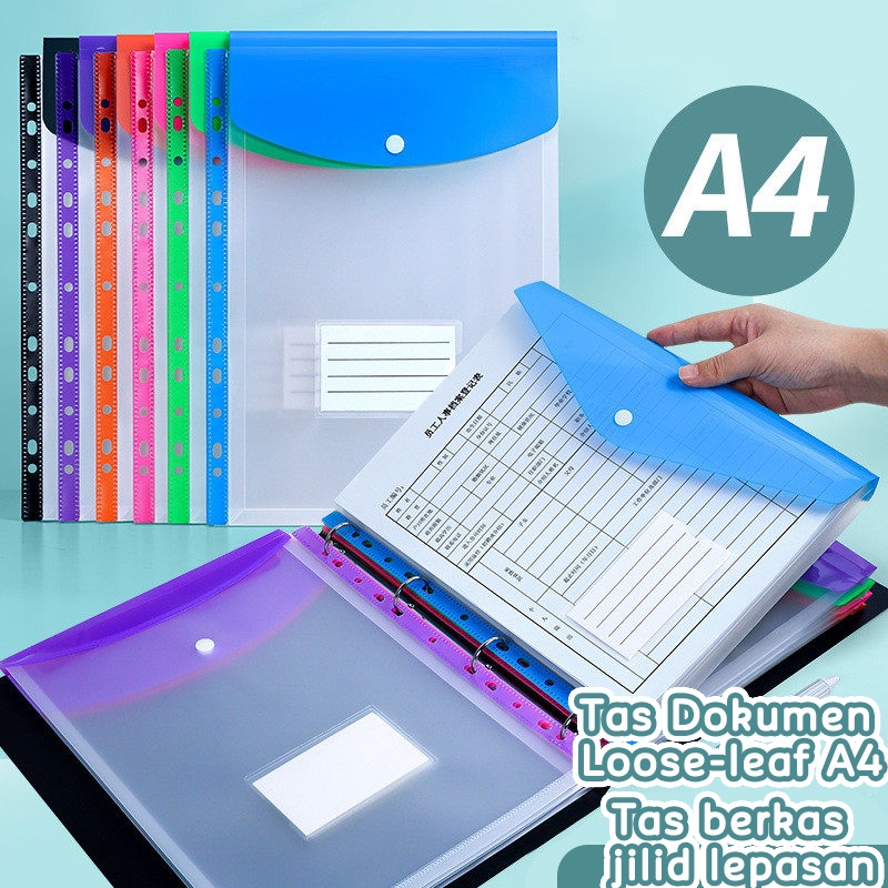 Ring Binder A4 4 Ring+File Bag/Document Holder Sheet/ Organizer Binder File/dokumen folder map