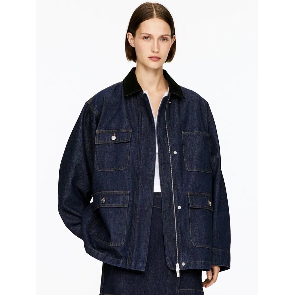 arket 4-pocket oversized jacket denim