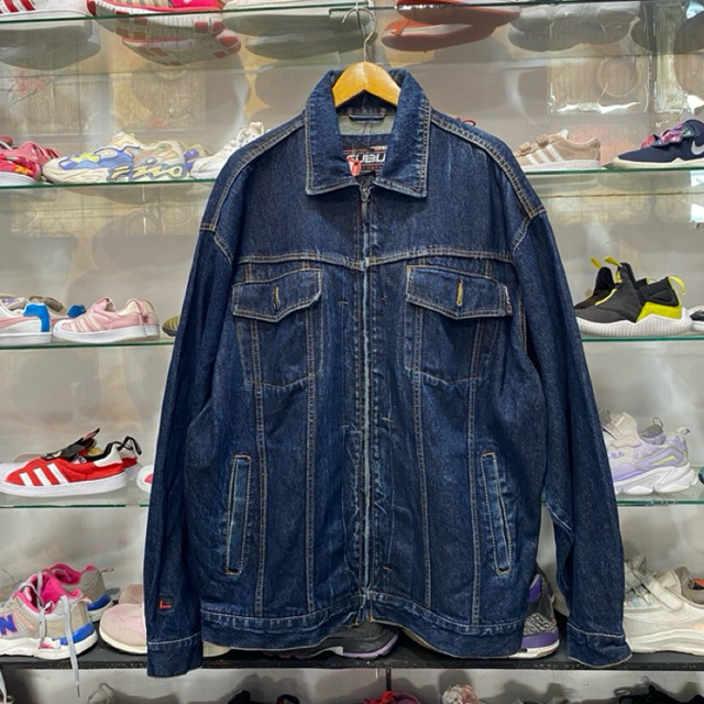 FUBU JACKET DENIM ZIPER DARK NAVY