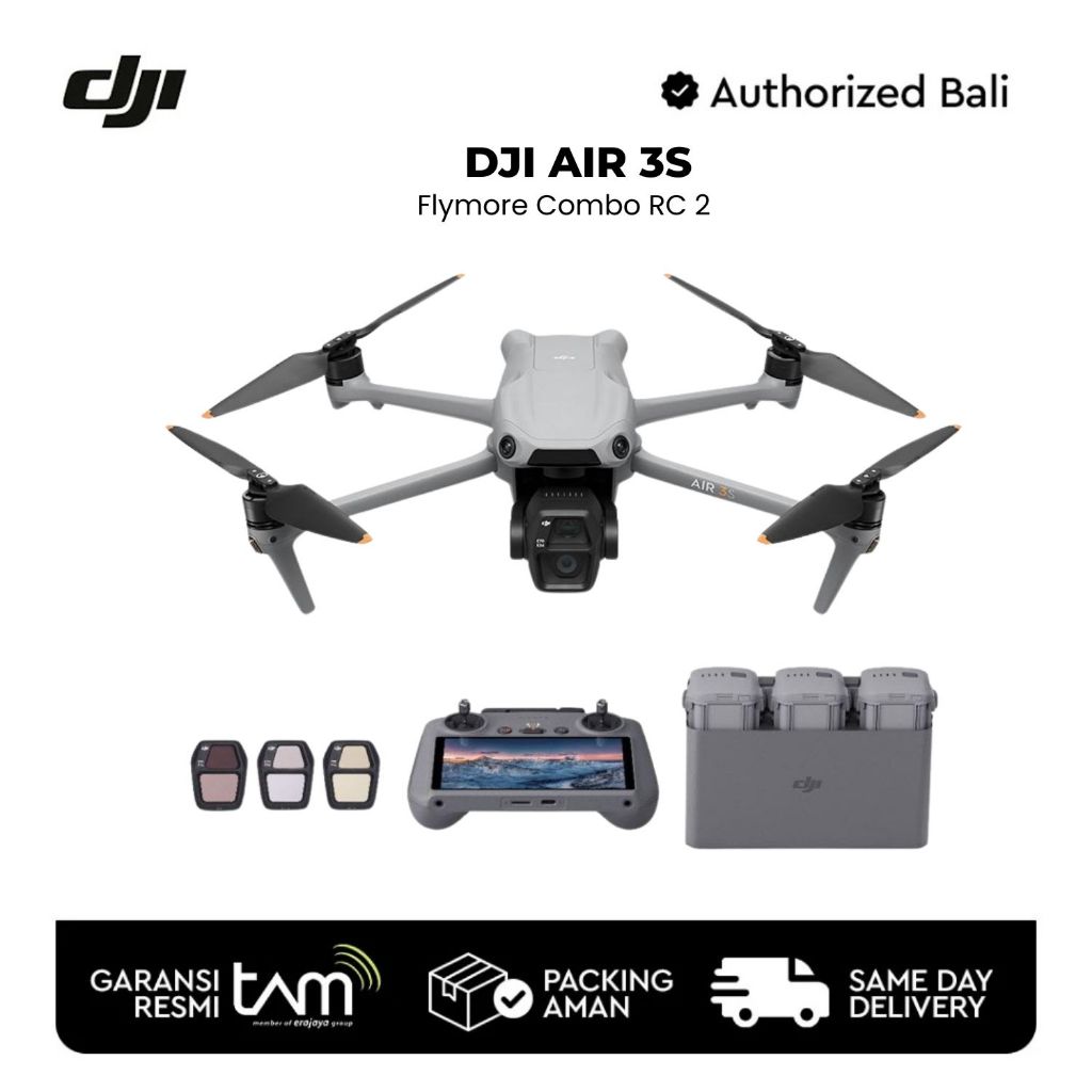 DJI Air 3S Fly More Combo (DJI RC-2) - Camera Drone
