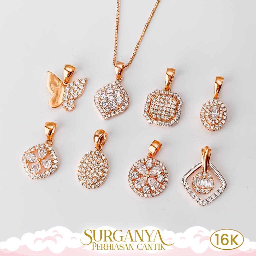 Liontin Emas Kadar 16K Model Diamond Look Macan Gold