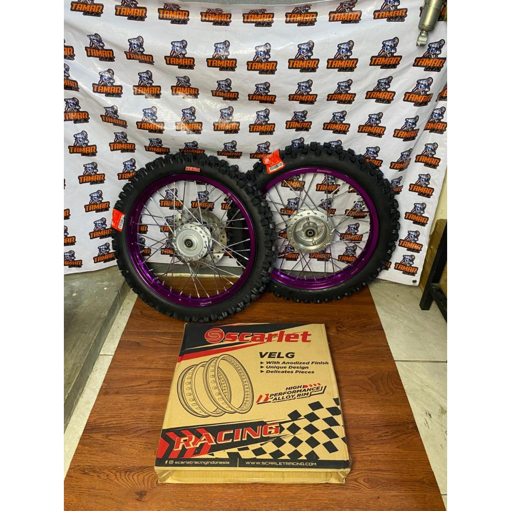 Paket Roda RBT Revo Absolute 160/185-17 Velg Scarlet Ban Kenda Baru + Piringan-Roda PNP Hond4 Blade/