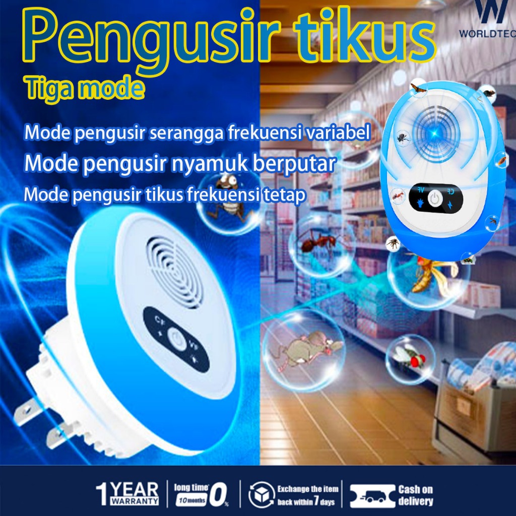 [Tikus itu menghilang]New Pengusir Tikus Ultrasonik Pengusir Tikus Nyamuk Laba-laba Pengusir Hama Ul