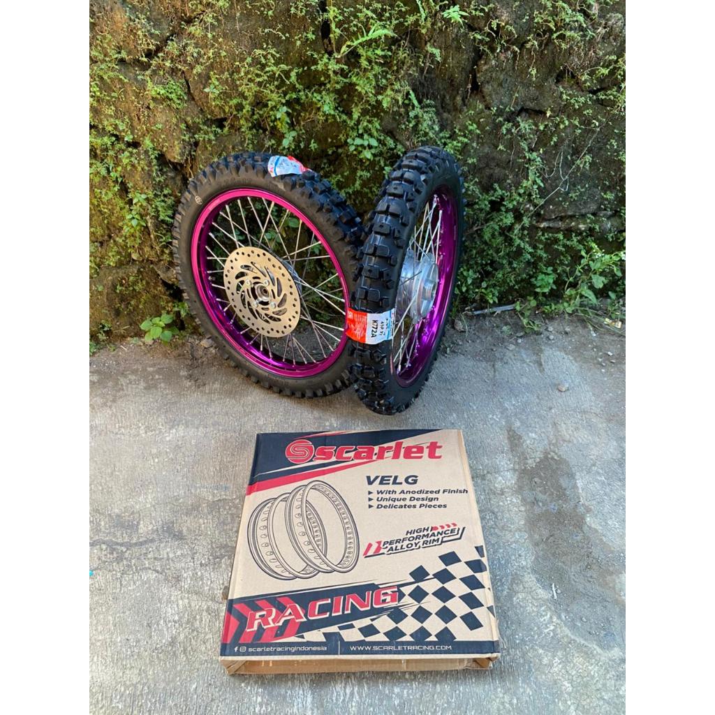 Paket Roda RBT Revo Absolute 160/185-17 Velg Scarlet Ban Kenda Baru + Piringan-Roda PNP Hond4 Blade/